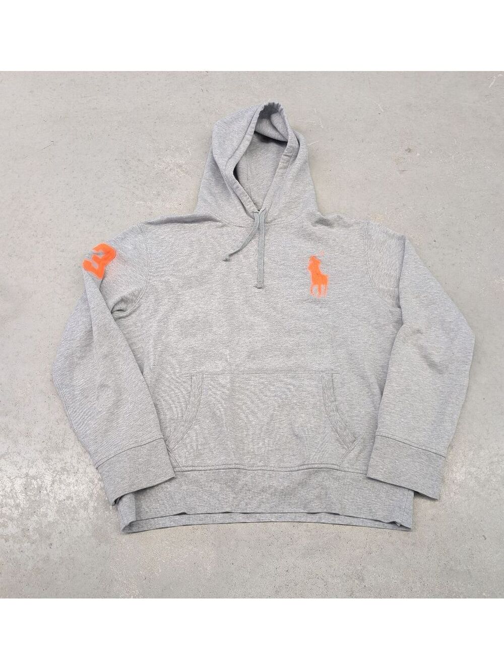 Polo Ralph Lauren Gray and Orange Big Pony Boxy Hoodie
